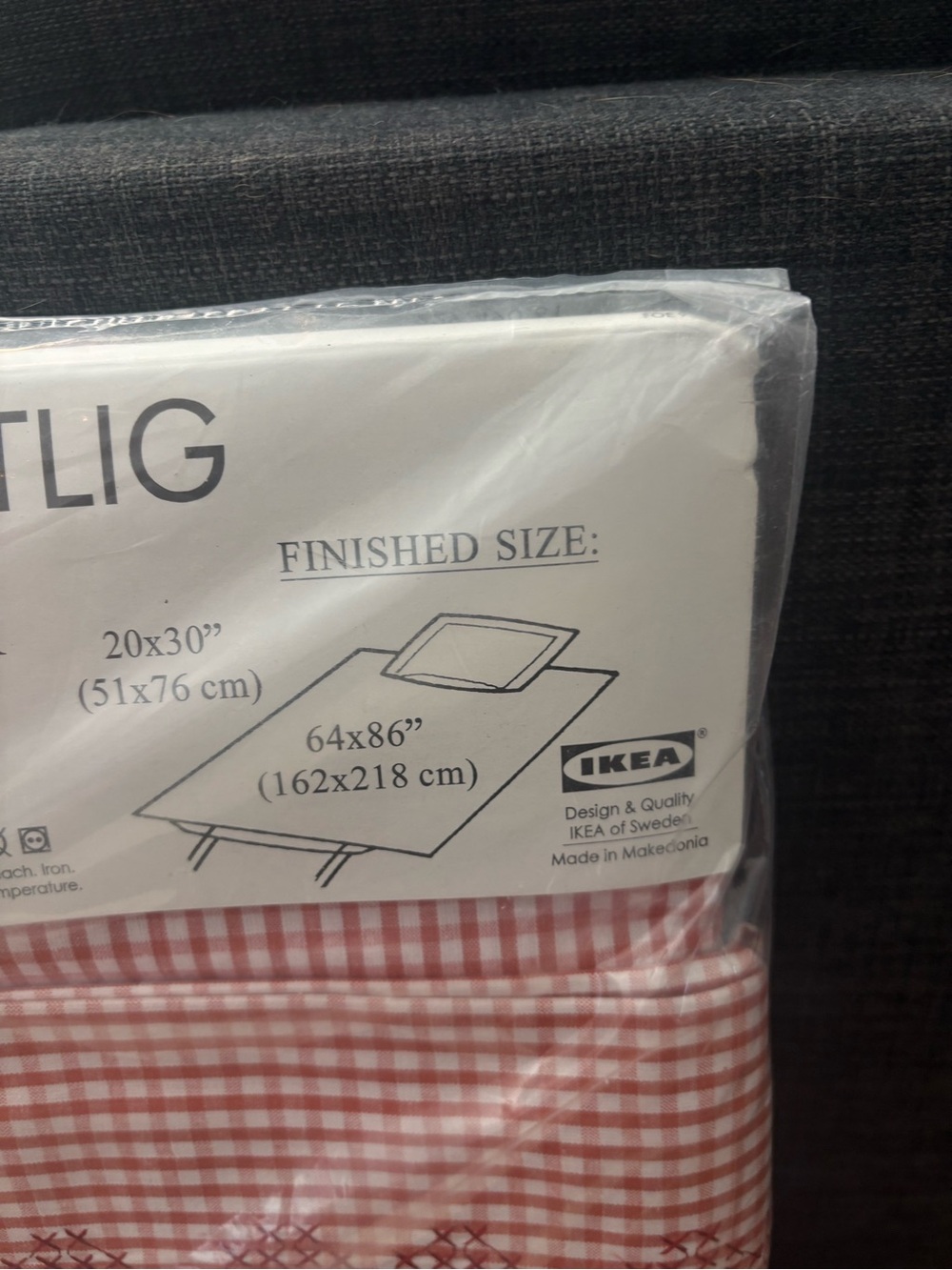 NWT IKEA Hjärtlig 1 Twin Quilt Cover 1 Pillowcase Set Red Gingham Plaid Hearts - Picture 5 of 9